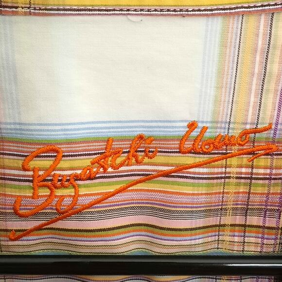 Bugatchi Uomo XXL Shirt Men’s Plaid Cotton Long Sleeve Made Korea Embroidered - Picture 3 of 8